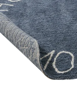 Hot Beliani Tappeto per bambini VURGUN Blu scuro ø 120 cm Cotone Bianco Blu