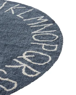 Hot Beliani Tappeto per bambini VURGUN Blu scuro ø 120 cm Cotone Bianco Blu