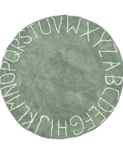 Hot Beliani Tappeto per bambini VURGUN Verde ø 120 cm Cotone Bianco Verde