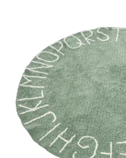 Hot Beliani Tappeto per bambini VURGUN Verde ø 120 cm Cotone Bianco Verde