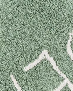 Hot Beliani Tappeto per bambini VURGUN Verde ø 120 cm Cotone Bianco Verde
