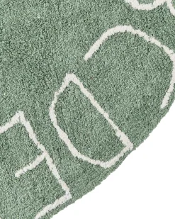 Hot Beliani Tappeto per bambini VURGUN Verde ø 120 cm Cotone Bianco Verde
