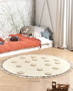 Online Beliani Tappeto per bambini WAHAR ø 140 cm Cotone Beige