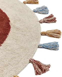 Discount Beliani Tappeto per bambini YAGCI Multicolore ø 120 cm Cotone Beige Arancione Blu Marrone Multicolore