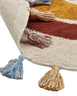Discount Beliani Tappeto per bambini YAGCI Multicolore ø 120 cm Cotone Beige Arancione Blu Marrone Multicolore