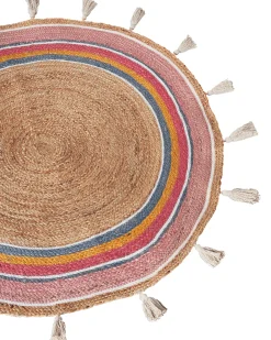Hot Beliani Tappeto per bambini ZANAVI ø 120 cm Iuta Multicolore