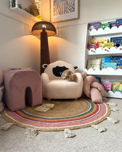 Hot Beliani Tappeto per bambini ZANAVI ø 120 cm Iuta Multicolore
