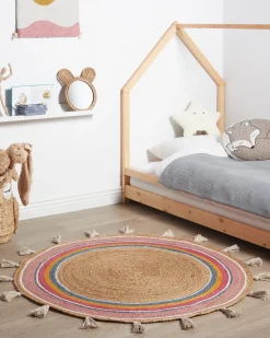 Hot Beliani Tappeto per bambini ZANAVI ø 120 cm Iuta Multicolore