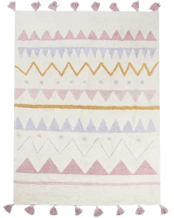 Online Beliani Tappeto per bambini ZAYSAN Rosa 140 x 200 cm Cotone Beige Giallo Rosa Viola