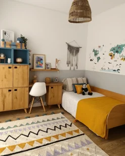 Best Beliani Tappeto per bambini ZAYSAN Verde 140 x 200 cm Cotone Beige Giallo Nero Verde Viola