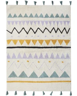 Best Beliani Tappeto per bambini ZAYSAN Verde 140 x 200 cm Cotone Beige Giallo Nero Verde Viola