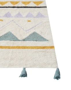 Best Beliani Tappeto per bambini ZAYSAN Verde 140 x 200 cm Cotone Beige Giallo Nero Verde Viola