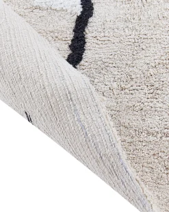 Outlet Beliani Tappeto per bambini ZODI Beige chiaro 70 x 100 cm Cotone Beige Bianco Nero