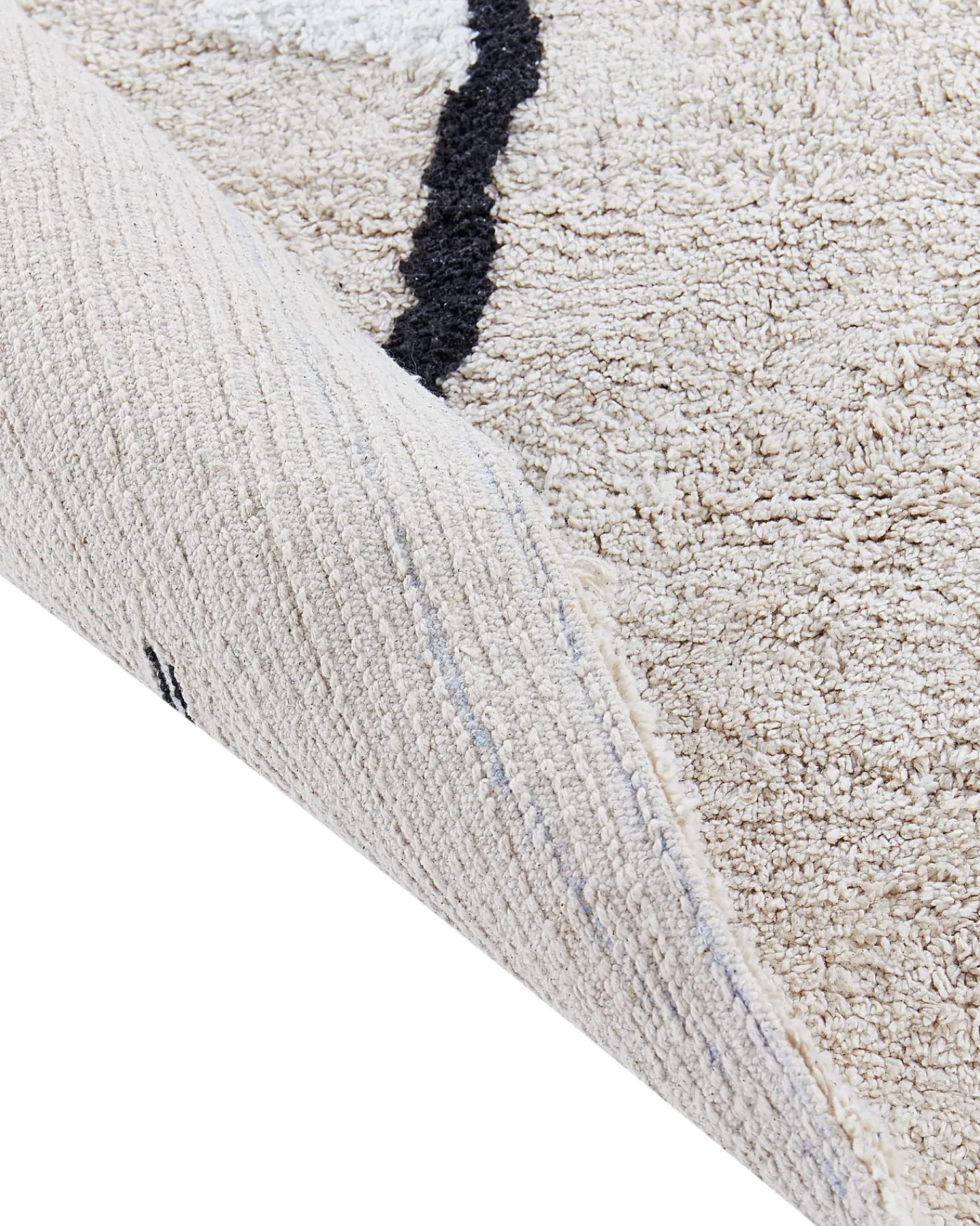 Outlet Beliani Tappeto per bambini ZODI Beige chiaro 70 x 100 cm Cotone Beige Bianco Nero