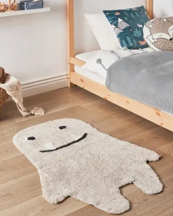 Outlet Beliani Tappeto per bambini ZODI Beige chiaro 70 x 100 cm Cotone Beige Bianco Nero