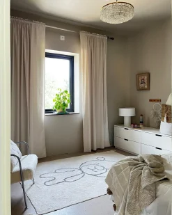 Beliani Tappeto per bambini ZORAKAN Beige chiaro 140 x 200 cm Cotone Beige Nero