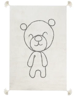 Beliani Tappeto per bambini ZORAKAN Beige chiaro 140 x 200 cm Cotone Beige Nero