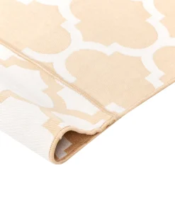 Beliani Tappeto per esterni AKSU Beige Reversibile Bianco Beige