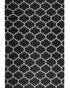 Discount Beliani Tappeto per esterni ALADANA Nero/Bianco 140 x 200 cm Reversibile Bianco Nero