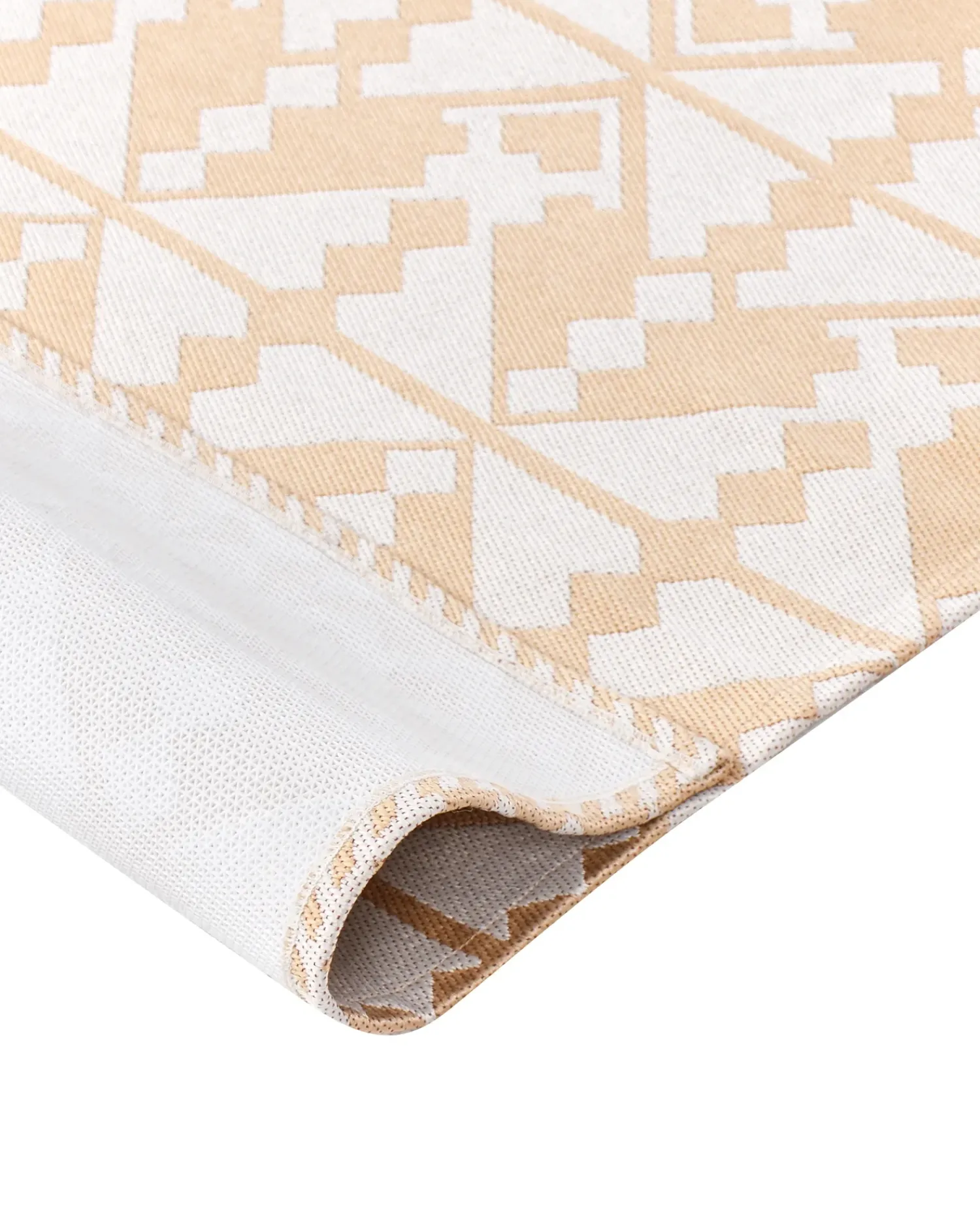 Beliani Tappeto per esterni BALASORE Beige 80 x 150 cm Bianco Beige