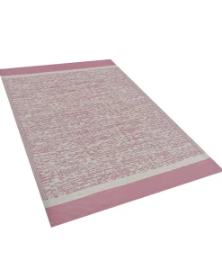 Online Beliani Tappeto per esterni BALLARI Rosa 120 x 180 cm Bianco Rosa