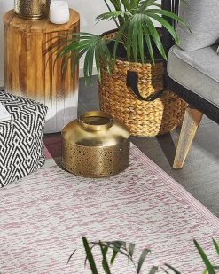 Online Beliani Tappeto per esterni BALLARI Rosa 120 x 180 cm Bianco Rosa