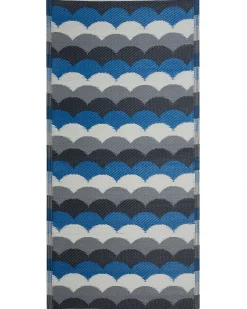 Beliani Tappeto per esterni BELLARY Blu 90 x 180 cm Bianco Blu Grigio Nero Multicolore