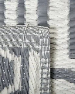 New Beliani Tappeto per esterni BIDAR Grigio 90 x 180 cm Reversibile Bianco Grigio