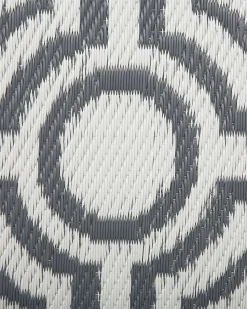 New Beliani Tappeto per esterni BIDAR Grigio 90 x 180 cm Reversibile Bianco Grigio