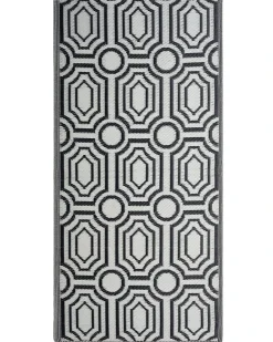 Outlet Beliani Tappeto per esterni BIDAR Nero 90 x 180 cm Reversibile Bianco Nero