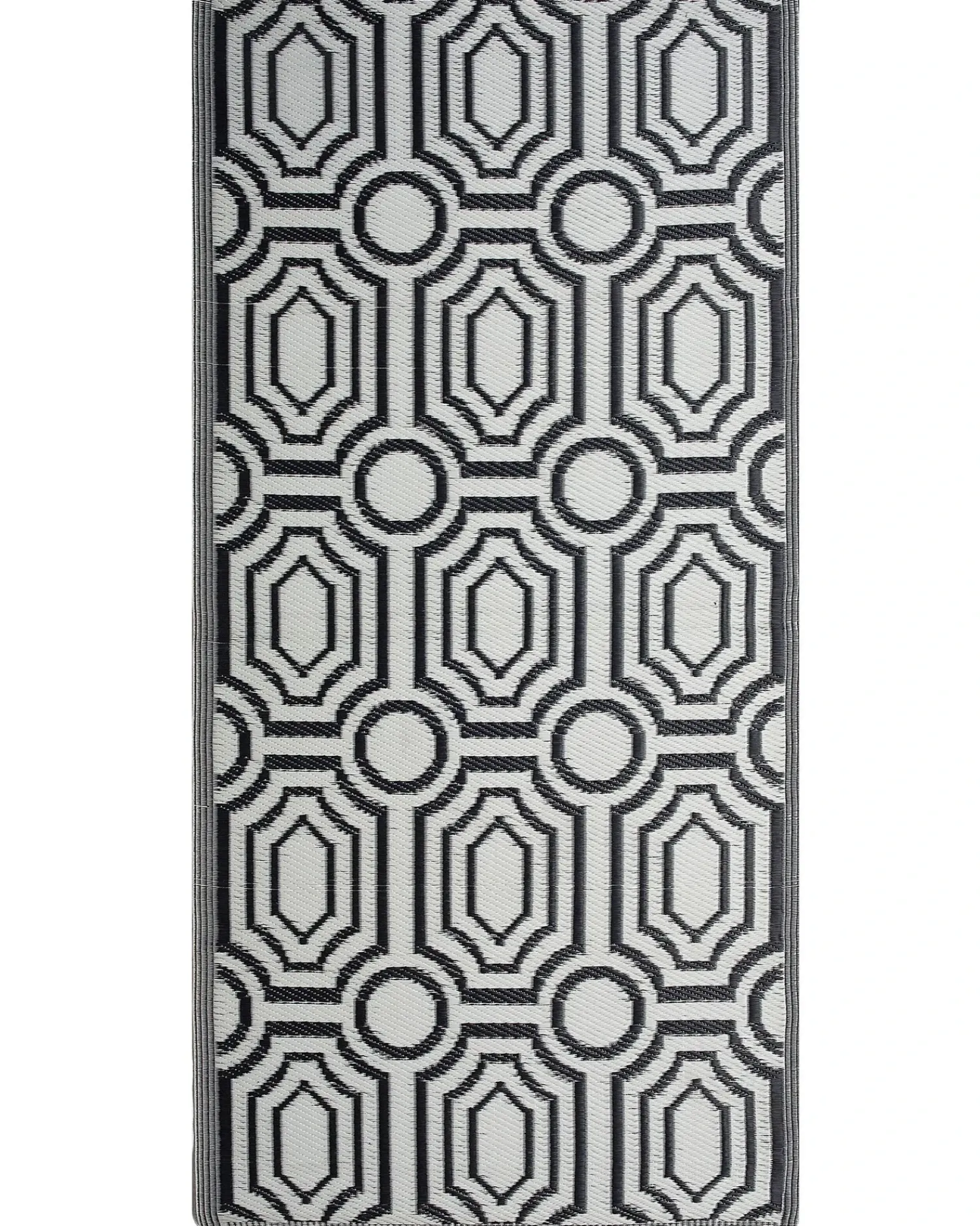 Outlet Beliani Tappeto per esterni BIDAR Nero 90 x 180 cm Reversibile Bianco Nero