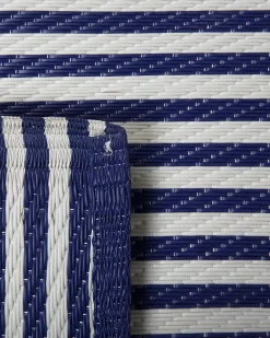 Best Beliani Tappeto per esterni HALDIA Blu marino 90 x 180 cm Bianco Blu