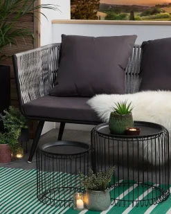 Hot Beliani Tappeto per esterni HALDIA Verde 90 x 180 cm Bianco Verde
