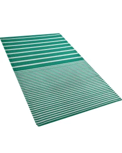 Hot Beliani Tappeto per esterni HALDIA Verde 90 x 180 cm Bianco Verde