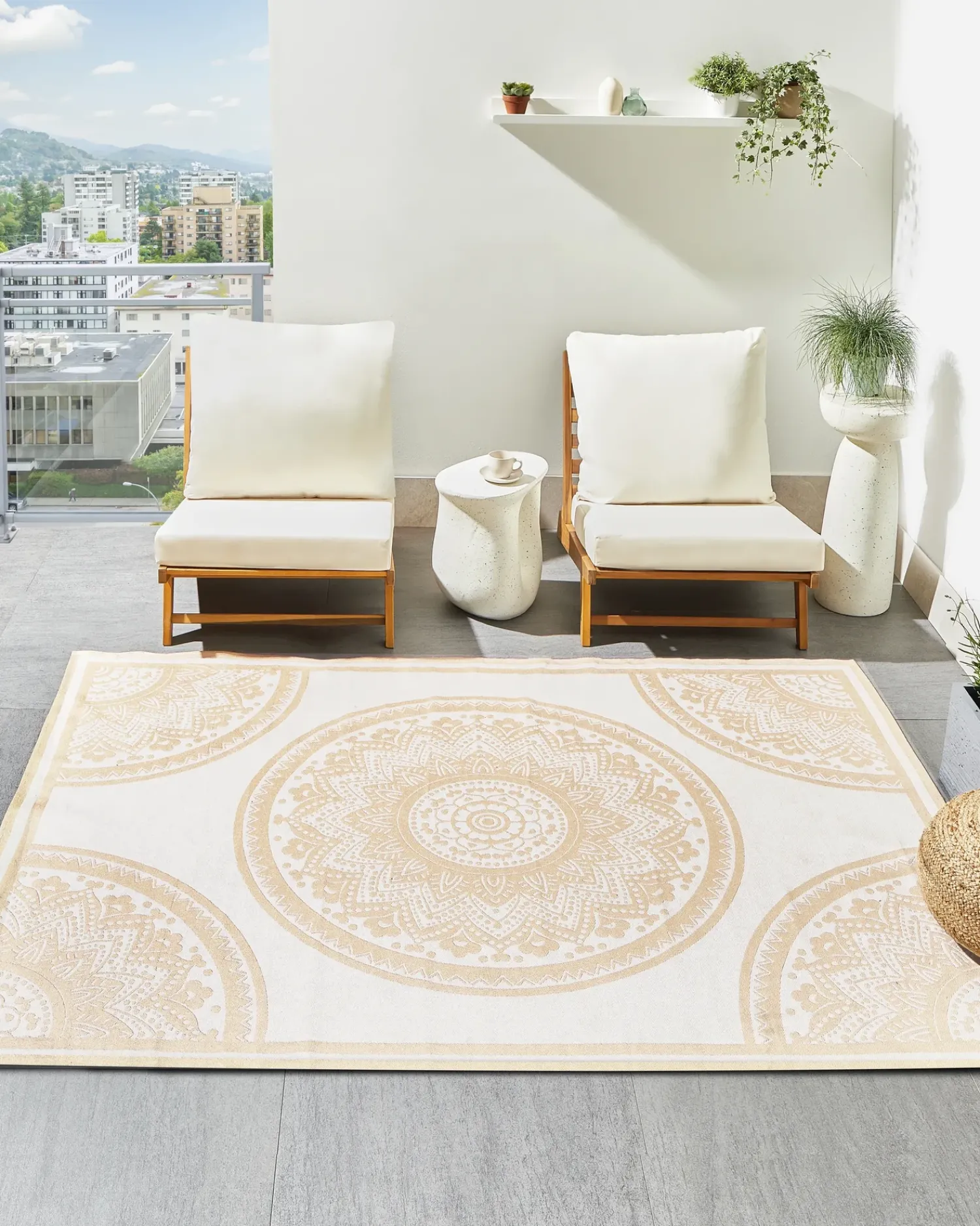 Best Beliani Tappeto per esterni HUBLI Beige