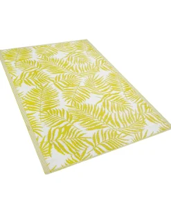 New Beliani Tappeto per esterni KOTA Giallo 120 x 180 cm Reversibile Bianco Giallo