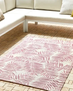 Outlet Beliani Tappeto per esterni KOTA Rosa 120 x 180 cm Reversibile Bianco Rosa