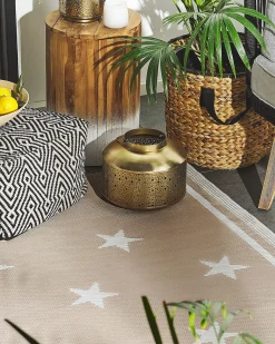 Best Beliani Tappeto per esterni LATUR Beige sabbia 120 x 180 cm Bianco Beige