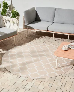Sale Beliani Tappeto per esterni MOSORE Beige Bianco Beige