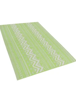 Beliani Tappeto per esterni NAGPUR Verde chiaro 120 x 180 cm Bianco Verde