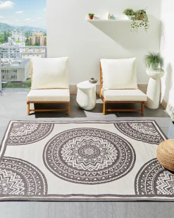 Hot Beliani Tappeto per esterni NELLORE Grigio Beige Grigio