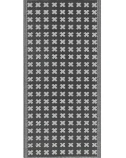 Beliani Tappeto per esterni ROHTAK Nero 90 x 180 cm Bianco Nero