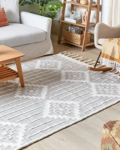 Discount Beliani Tappeto per esterni TABIAT Grigio Bianco Grigio