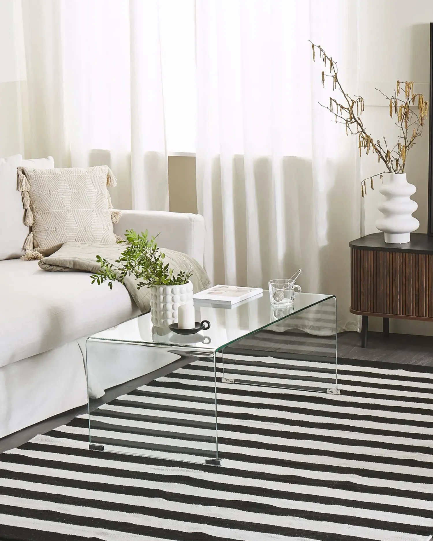 Discount Beliani Tappeto per esterni TAVAS Nero/Bianco Bianco Nero