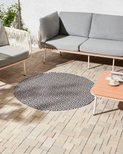 Outlet Beliani Tappeto per esterni THRISSUR Grigio Bianco Grigio