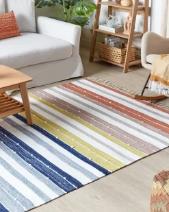 New Beliani Tappeto per esterni TOZAKLI Multicolore Bianco Blu Giallo Multicolore Rosso