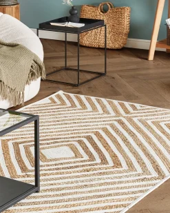 New Beliani Tappeto PIRLI Iuta Beige
