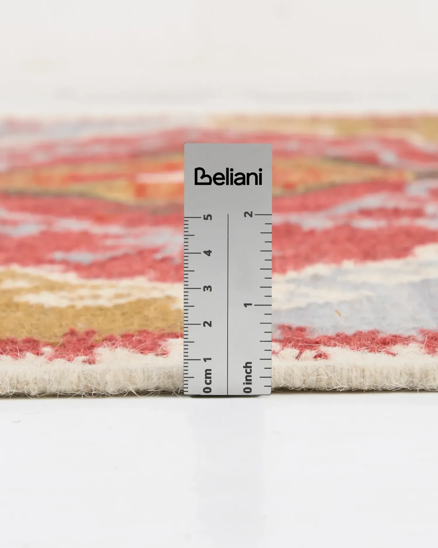 Beliani Tappeto PROSHYAN Multicolore 160 x 230 cm Lana Kilim Arancione Grigio Marrone Multicolore