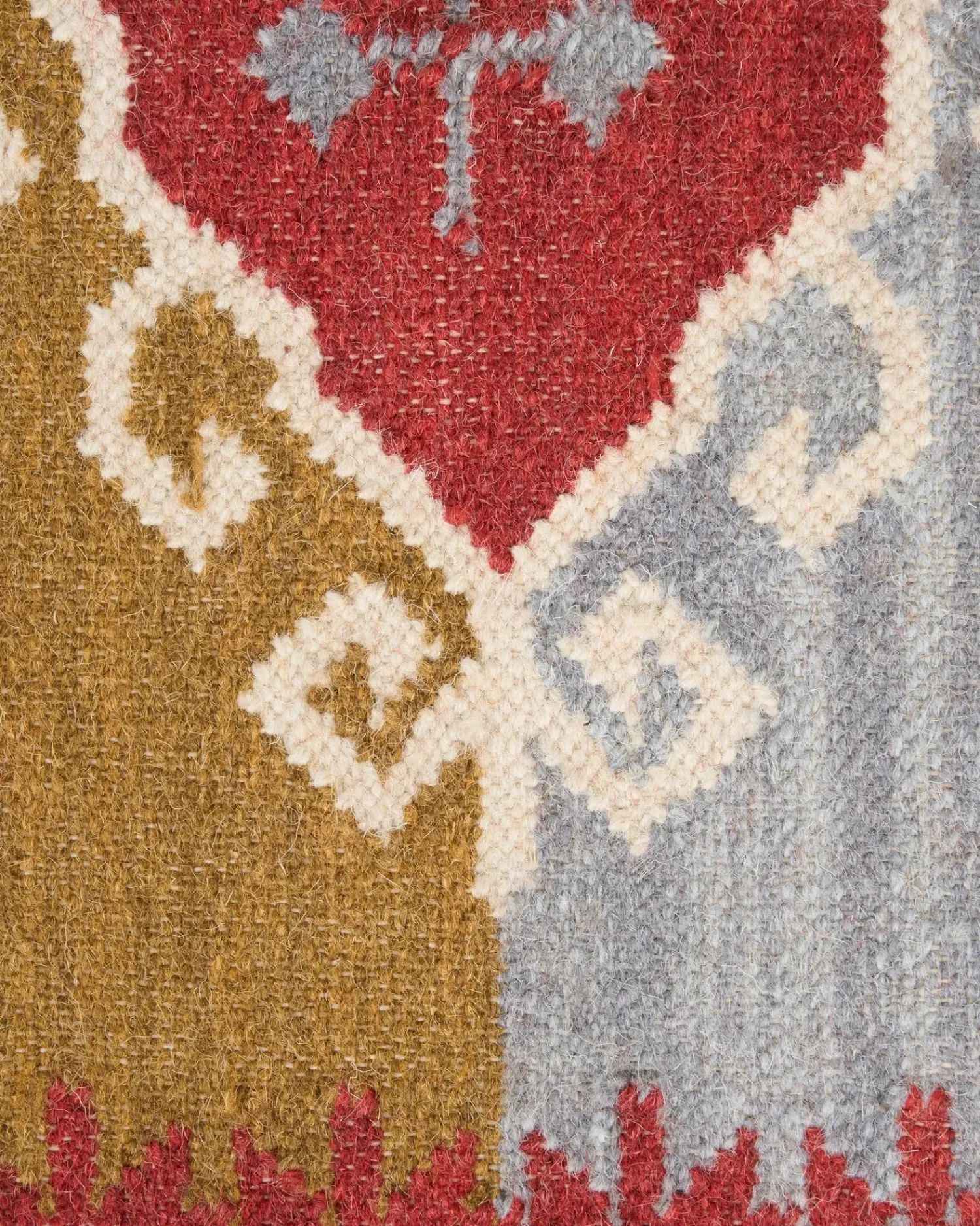 Beliani Tappeto PROSHYAN Multicolore 160 x 230 cm Lana Kilim Arancione Grigio Marrone Multicolore