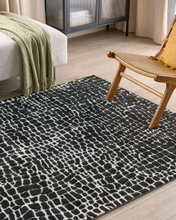 Beliani Tappeto PUNGE Nero 300 x 400 cm Bianco Nero
